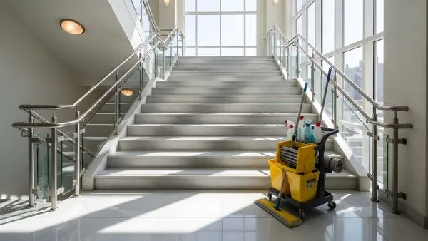 Reinigung von Innenräumen, Treppenhäusern und Außenbereichen für gepflegte Gebäude